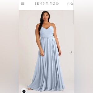 Jenny Yoo Light Blue Spaghetti Strap Gown